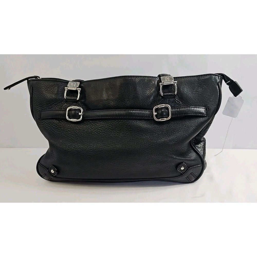 VTG Etienne Aigner Shoulder Bag Black Soft Leather Purse  W/ Three Compartments